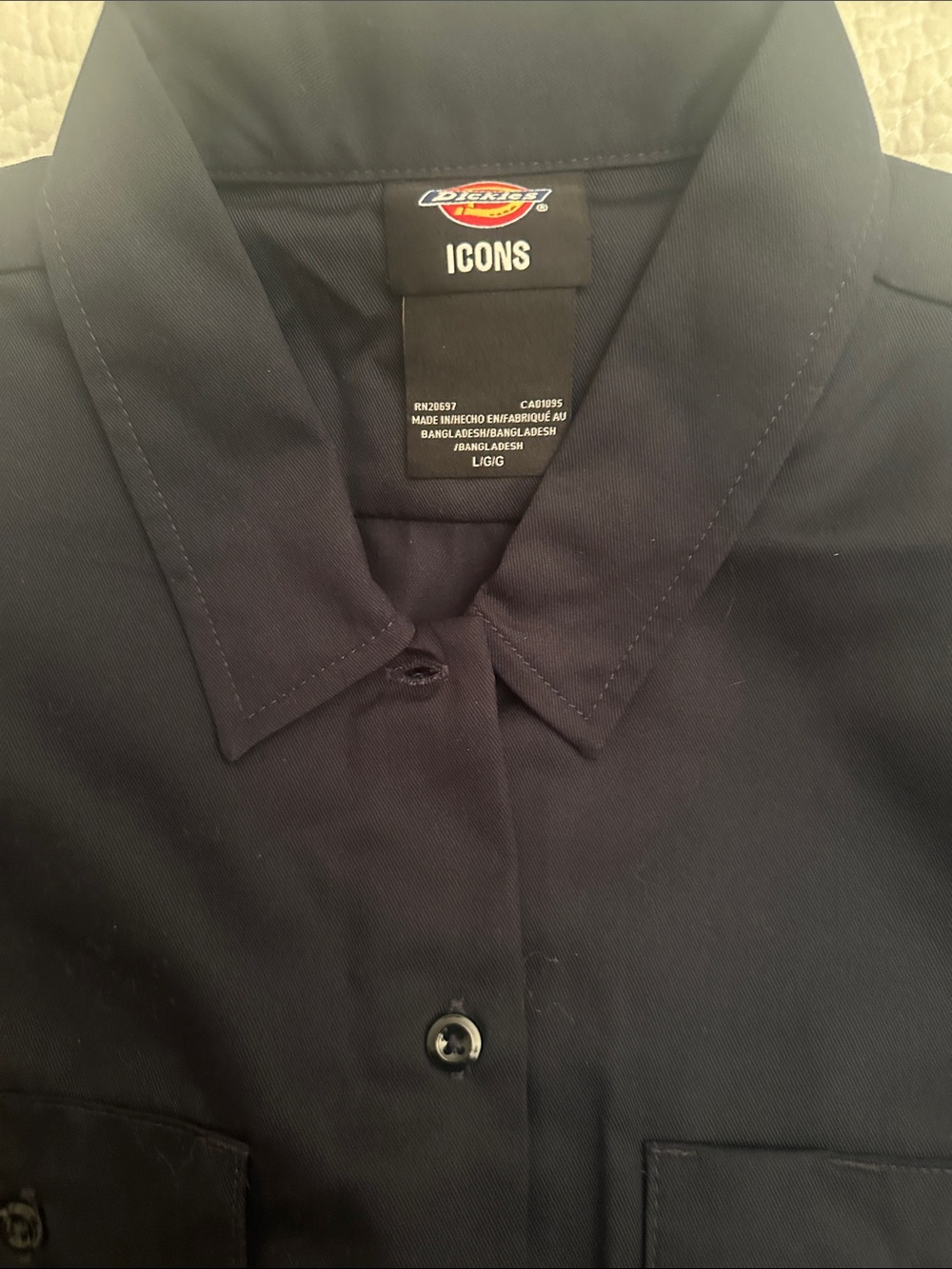 Dickies icons 574 womans Navy Button-Down Work Shirt NWT.
